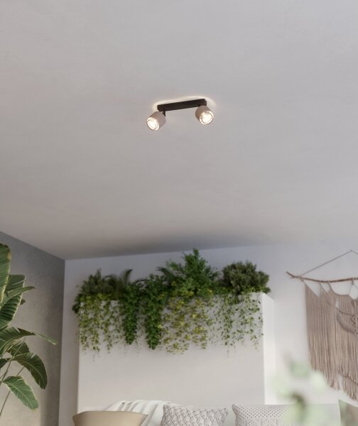 Eglo 43657 - Applique ROSLEY 2xE14/40W/230V nero/beige