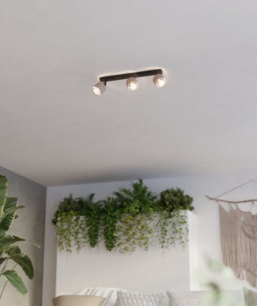 Eglo 43658 - Applique ROSLEY 3xE14/40W/230V nero/beige