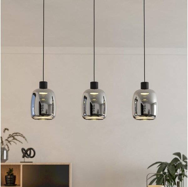 Eglo 901121-LED RGBW Lampadario dimmerabile a sospensione con filo MOLOCHIO-Z 3xLED/3,7W/230V grigio