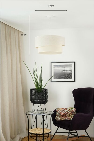 Brilagi - Lampadario a sospensione con filo SHINE 1xE27/15W/230V diametro 50 cm color crema