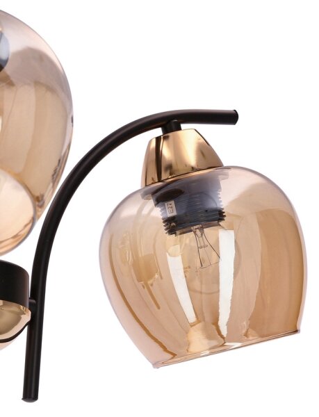 Lampadario a sospensione con supporto rigido MERRA 3xE27/40W/230V nero/beige