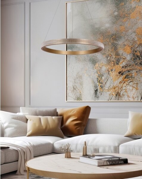Lampadario LED a sospensione con filo HASHIM LED/34W/230V diametro 60 cm rame