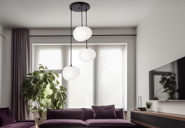 Lampadario a sospensione con filo STONES 3xE27/40W/230V