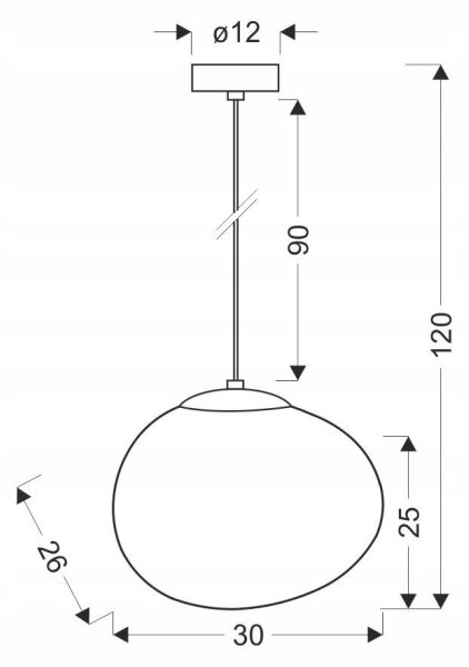 Lampadario a sospensione con filo STONES 1xE27/40W/230V diametro 30 cm