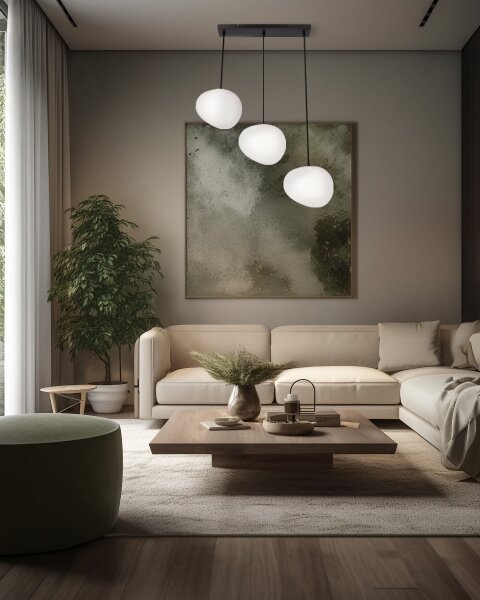 Lampadario a sospensione con filo STONES 3xE27/40W/230V