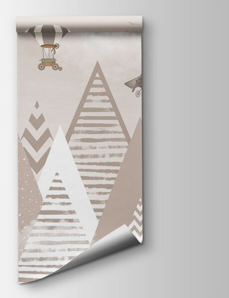 Carta da parati Carta da parati con montagne e aerei, Carta da parati per Ragazzo, Carta da parati popolare, u94297 - Tapeko.it