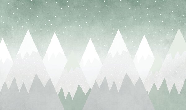 Carta da parati Catena montuosa con neve che cade, Carta da parati per Ragazzo, Carta da parati popolare, u94298 - Tapeko.it