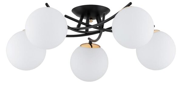 Lampadario a plafone SAVI 5xE14/10W/230V nero/oro