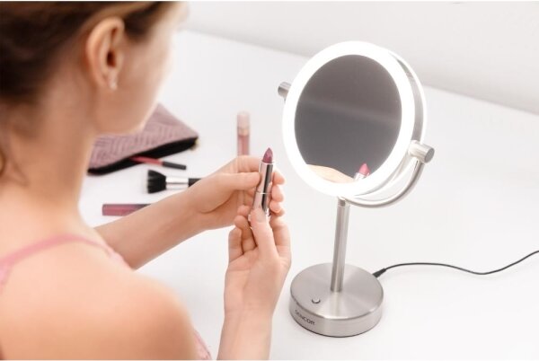 Sencor - Specchio cosmetico con retroilluminazione a LED LED/5W/230V acciaio inossidabile