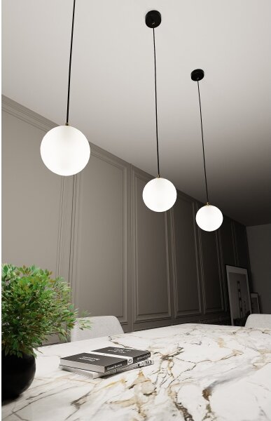 Lampadario a sospensione con filo ROYAL 1xE14/10W/230V diametro 14 cm nero