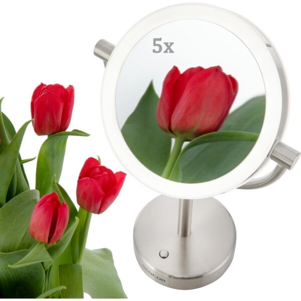 Sencor - Specchio cosmetico con retroilluminazione a LED LED/5W/230V acciaio inossidabile
