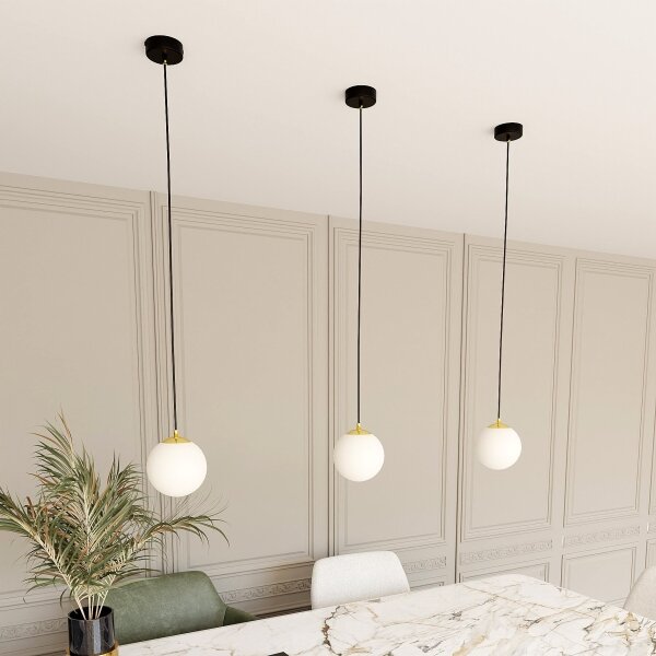 Lampadario a sospensione con filo ROYAL 1xE14/10W/230V diametro 14 cm nero