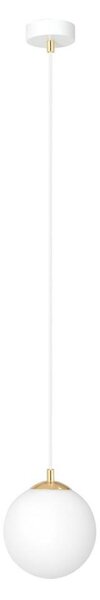 Lampadario a sospensione con filo ROYAL 1xE14/10W/230V diametro 14 cm bianco
