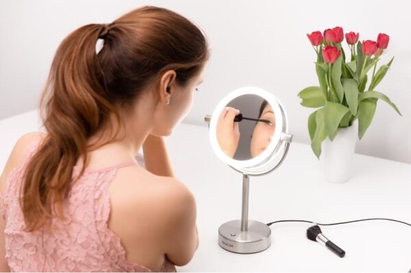 Sencor - Specchio cosmetico con retroilluminazione a LED LED/5W/230V acciaio inossidabile