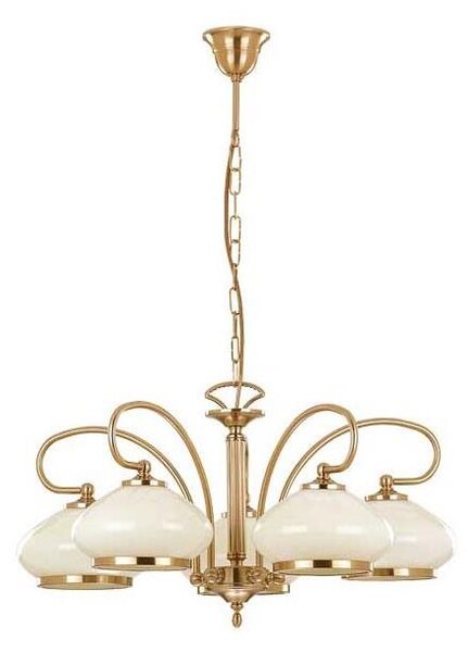 Lampadario a sospensione con catena ASTORIA 5xE27/15W/230V oro
