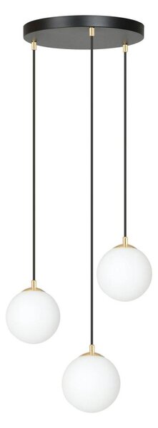 Lampadario a sospensione con filo ROYAL 3xE14/10W/230V diametro 30 cm nero
