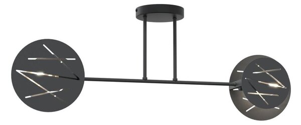 Lampadario a sospensione con supporto rigido FRICK 2xE27/15W/230V nero