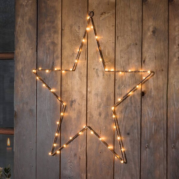 Konstsmide Christmas Stella di metallo LED con timer, color rame
