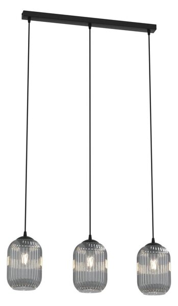 Lampadario a sospensione con filo VERDI 3xE27/15W/230V nero/grigio