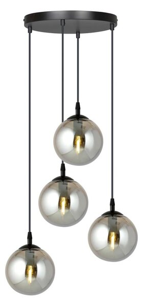 Lampadario a sospensione con filo COSMO 4xE14/10W/230V diametro 40 cm nero/grigio