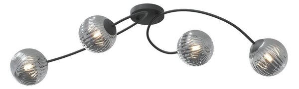 Lampadario a plafone VIBRA 4xE14/10W/230V nero/grigio
