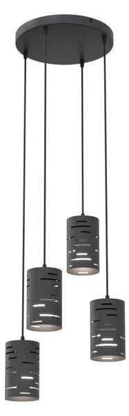 Lampadario a sospensione con filo TANK 4xE27/15W/230V nero