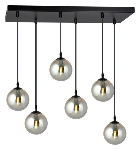 Lampadario a sospensione con filo COSMO 6xE14/10W/230V nero/grigio