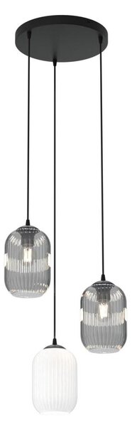 Lampadario a sospensione con filo VERDI 3xE27/15W/230V diametro 30 cm nero/grigio/bianco