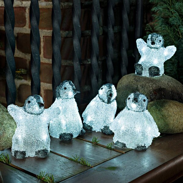 Konstsmide Christmas Set di cinque figure a LED Cuccioli di pinguini