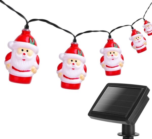 Aigostar - Catena solare a LED, 10 LED, 3,8 m, IP44, bianco freddo