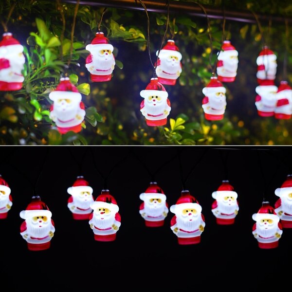 Aigostar - Catena solare a LED, 10 LED, 3,8 m, IP44, bianco freddo