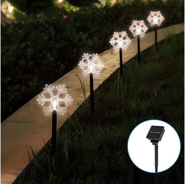 Aigostar - LED Solare Natale chiaro LED/0,054W/1,2V 1m IP65 bianco freddo