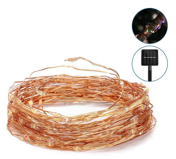 Aigostar - Catena LED solare LED/8 funzioni 12m IP65 multicolore