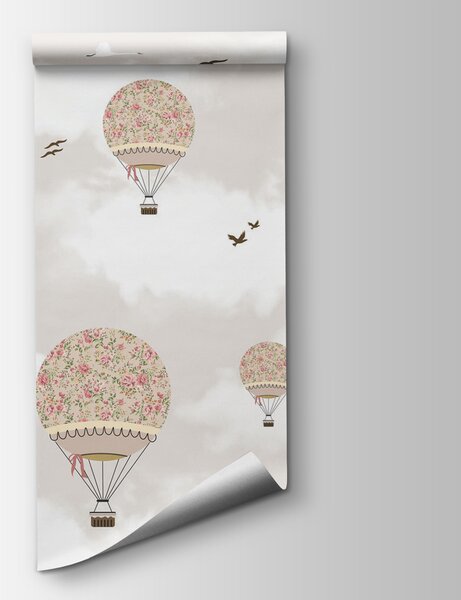 Carta da parati Gruppo di mongolfiere nel cielo, Carta da parati per Bambini, Carta da parati popolare, u94445 - Tapeko.it