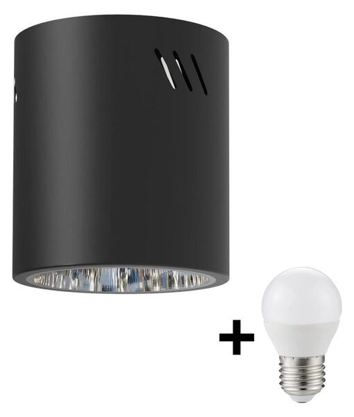 Faretto LED GEORGE 1xE27/6W/230V diametro 11 cm nero