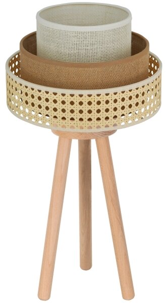 Brilagi - Lampada da tavolo CEDAR LUNETA 1xE27/15W/230V rattan/marrone/crema