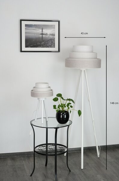 Brilagi - Lampada con piedistallo ALASKA LUNETA 1xE27/15W/230V grigio/color crema