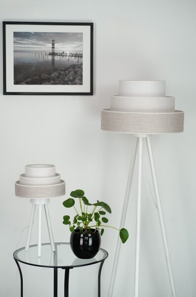 Brilagi - Lampada con piedistallo ALASKA LUNETA 1xE27/15W/230V grigio/color crema
