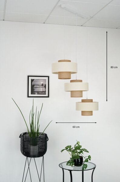 Brilagi - Lampadario a sospensione con filo DALLAS 3xE27/15W/230V marrone/color crema/bianco