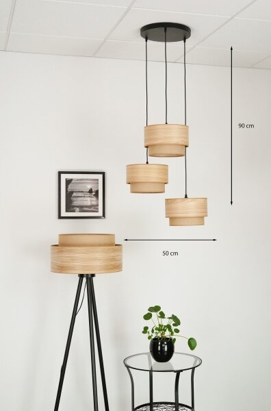 Brilagi - Lampadario a cavo MONTANA BOHO 3xE27/15W/230V marrone/nero