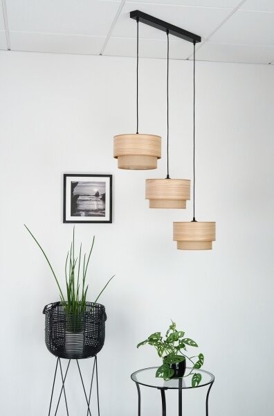 Brilagi - Lampadario a cavo MONTANA BOHO 3xE27/15W/230V marrone/nero