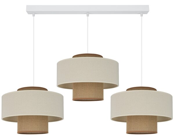 Brilagi - Lampadario a sospensione con filo DALLAS 3xE27/15W/230V marrone/color crema/bianco