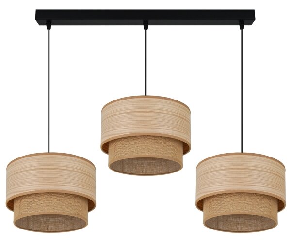 Brilagi - Lampadario a cavo MONTANA BOHO 3xE27/15W/230V marrone/nero