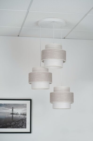 Brilagi - Lampadario a sospensione con filo DOVER SPACE 3xE27/15W/230V grigio/color crema