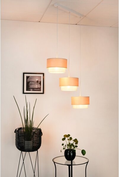 Brilagi - Lampadario a cavo ARIZONA BOHO 3xE27/15W/230V beige/bianco
