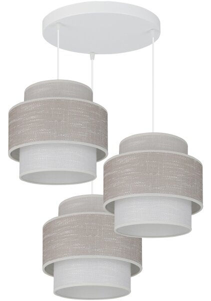 Brilagi - Lampadario a sospensione con filo DOVER SPACE 3xE27/15W/230V grigio/color crema