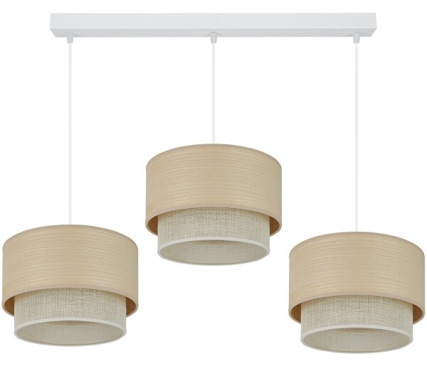 Brilagi - Lampadario a cavo ARIZONA BOHO 3xE27/15W/230V beige/bianco