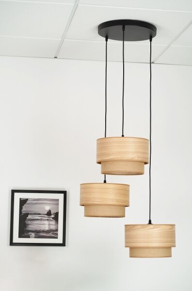 Brilagi - Lampadario a cavo MONTANA BOHO 3xE27/15W/230V marrone/nero