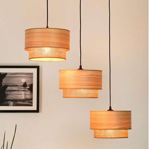 Brilagi - Lampadario a cavo MONTANA BOHO 3xE27/15W/230V marrone/nero