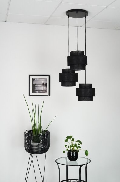 Brilagi - Lampadario a sospensione con filo SPACE YUTE 3xE27/15W/230V nero